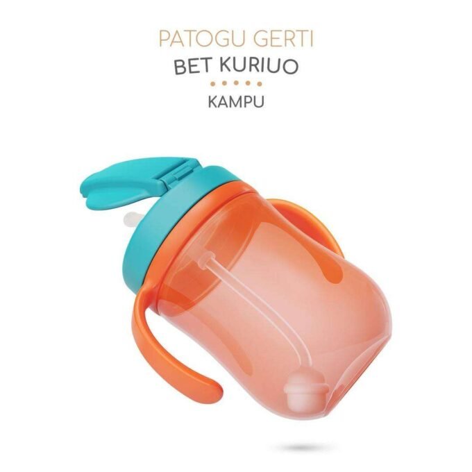 Baboo gertuvė su silikoniniu šiaudeliu, 300ml, 9+ mėn. - Image 3