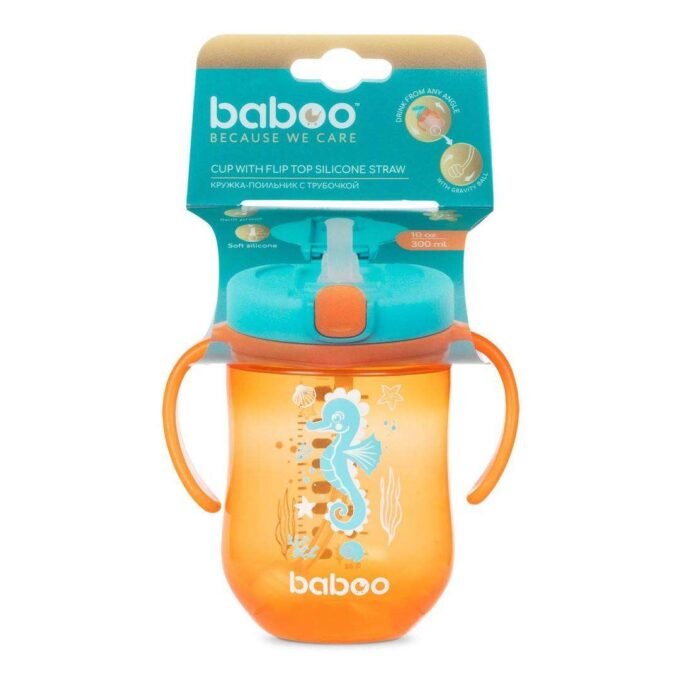 Baboo gertuvė su silikoniniu šiaudeliu, 300ml, 9+ mėn. - Image 5